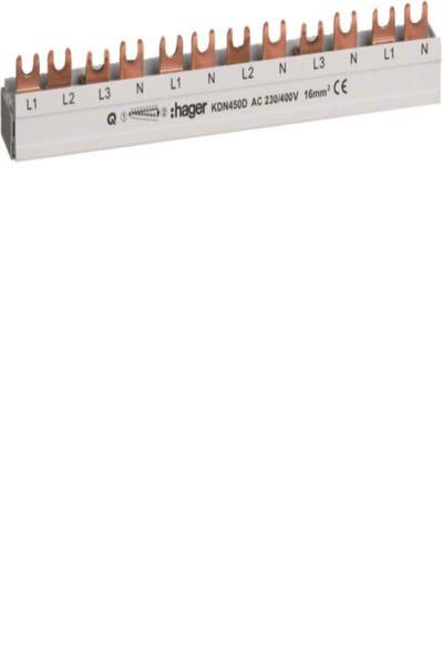 Rail de phase Hager KDN450D 3P+N 80A