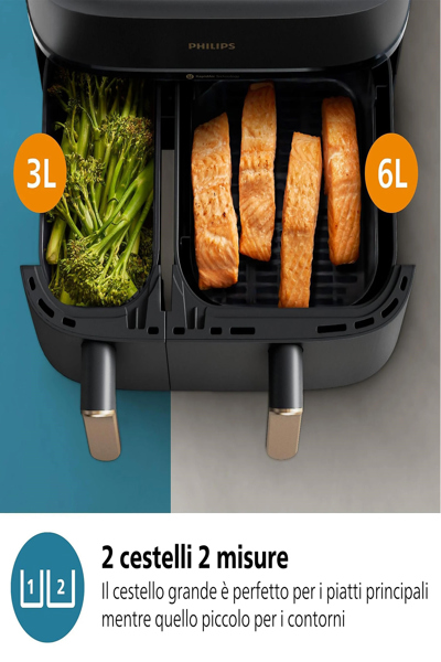 Philips 3000 series Dual Basket Airfryer - NA352/00