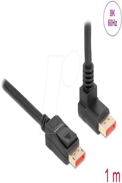 Câble DisplayPort Delock - DisplayPort (M) coudé vers DisplayPort (M) verrouillable