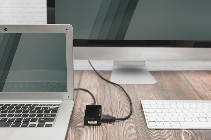 DIGITUS DisplayPort till HDMI DVI VGA-adapter 0,2m - AK-340418-002-S