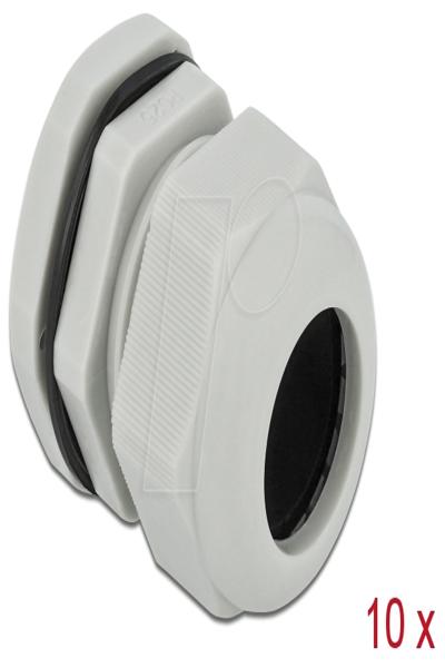 Delock PG25 - Cable gland - grey (pack of 10) - 60225