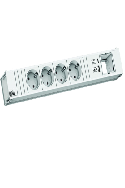 Bachmann CONI 4xCEE7/3 1xUSB A/C 22W 1xCM 0.2m White - 912702