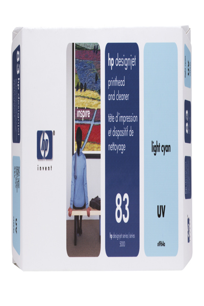 HP 83 Light Cyan DesignJet UV Printhead: With Printhead Cleaner - C4964A