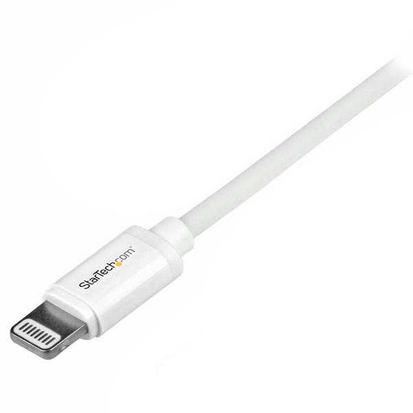 StarTech 1 m (3 ft.) USB to Lightning Cable - iPhone / iPad / iPod Charger Cable - High Speed ​​Charging Lightning to USB Cable - Apple MFi Certified - White - 1 m - Lightning - USB A - Male - Male - White - USBLT1MW