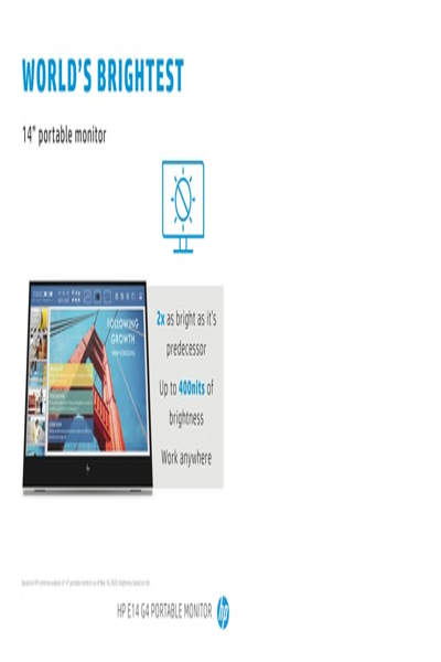 HP E-Series E14 G4 - 35.6 cm (14") - 1920 x 1080 pixels - Full HD - LED - 5 ms - White - 1B065AA#ABB