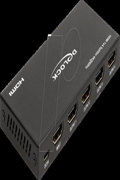 Delock HDMI-splitter 1 x HDMI-ingång till 4 x HDMI-utgång 4K 60 Hz - 18652