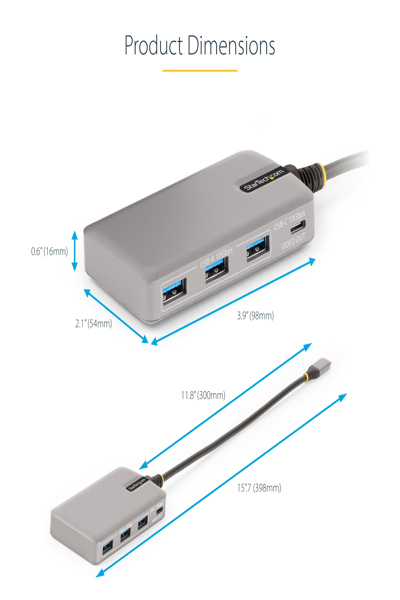 StarTech.com 4-Port USB-C Hub 4K 60Hz 100W PD - HB31C3A1CDPPD3