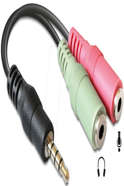 Delock Audio adapter - mini-phone stereo 3.5 mm male to mini-phone stereo 3.5 mm female - 65344