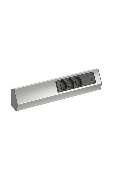 Bachmann CASIA 2 3xUTE 1xUSB A/C 22W AEH Edelstahl-Optik - Power Strip