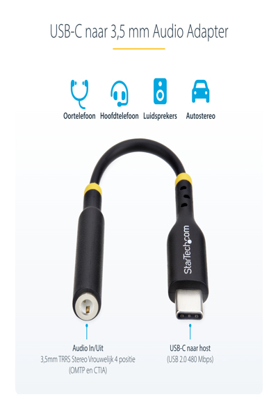 StarTech.com USB-C Audio Adapter to 3.5mm Jack - USBCAUDIO2