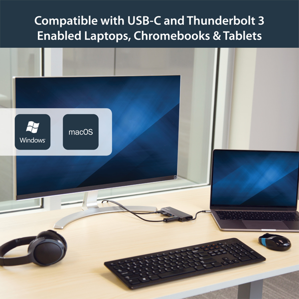 StarTech USB-C multiport adapter - 2x USB 3.0 / HDMI / SD / Gigabit Ethernet - with power supply (USB PD) - USB C dock - docking station - USB-C / Thunderbolt 3 - DKT30CSDHPD