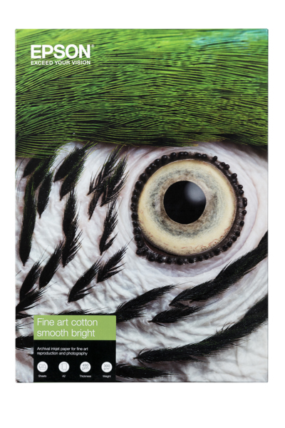 Papier d'art Epson Fine Art Cotton Smooth Bright A4, 25 feuilles, mat, 300 g/m²