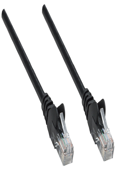 Intellinet Network Patch Cable - Cat6 - 0.25m - Black - CCA - U/UTP - PVC - RJ45 - Gold Plated Contacts - Snagless - Booted - Lifetime Warranty - 0.25 m - Cat6 - U/UTP (UTP) - RJ-45 - RJ-45 - Black - 739917