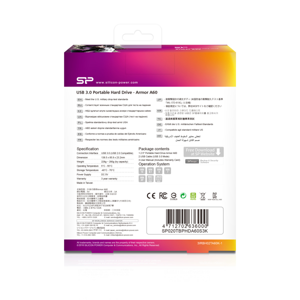 Silicon Power Armor A60 - Hard disk 2 TB - SP020TBPHDA60S3K