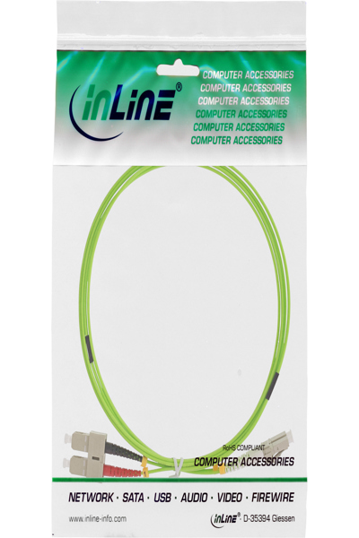 Câble fibre optique duplex en ligne LC/SC 50/125 µm OM5 5 m