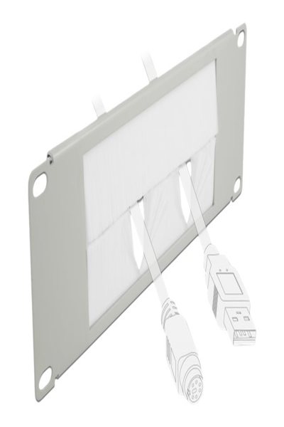 Delock Rack cable management panel with brush - 66535