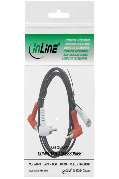 Câble audio InLine - 2x RCA M/M - coudé - 1,2 m