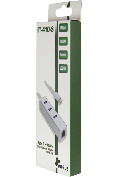 Inter-Tech Argus IT-410-S - USB 3.2 Gen 1 (3.1 Gen 1) Type-C - IEEE 802.3ab - IEEE 802.3i - IEEE 802.3u - Gris - RJ-45 - USB 3.2 Gen 1 (3.1 Gen 1) Type-A - LAN - USB - Aluminium