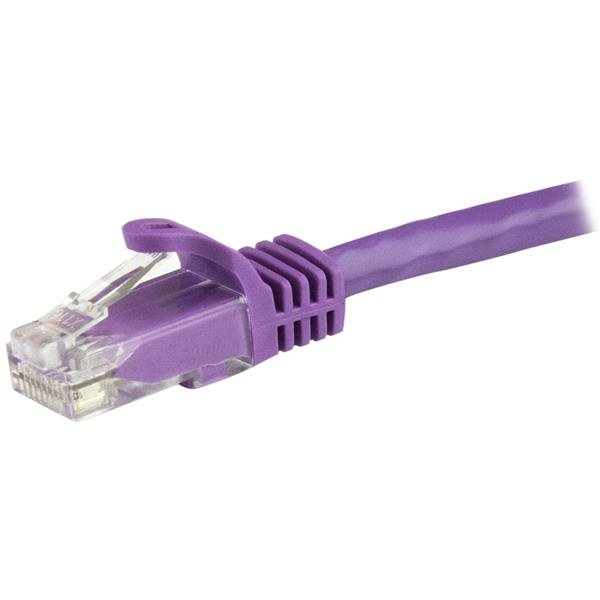 StarTech Cat6 Snagless Gigabit UTP network cable - Cat 6 RJ45 network cable with kink protection - patch cable - RJ-45 (M) to RJ-45 (M) - 15 m - UTP - CAT 6 - molded, no snags - purple - N6PATC15MPL