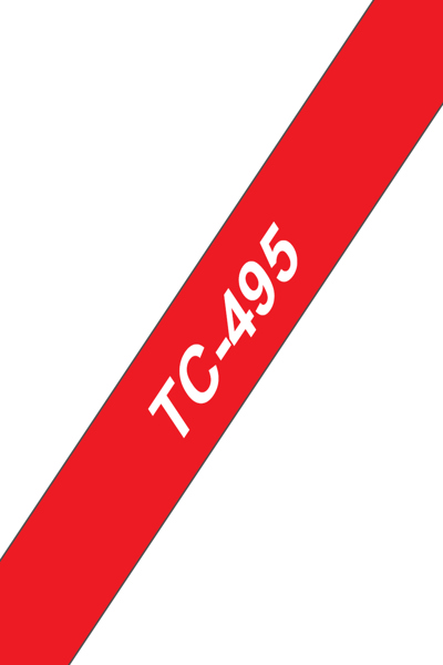 Brother TC495 - 9 mm x 7,7 m - blanc sur rouge
