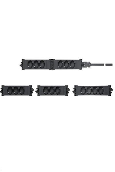 Bachmann STEP BASE Grenuttag med 3 uttag Typ F Svart - 90618818