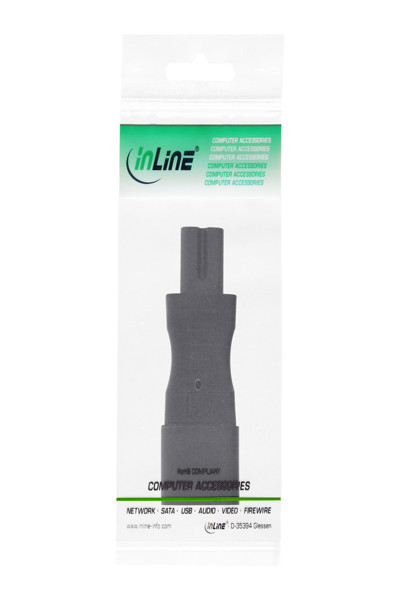Adaptateur d'alimentation InLine IEC 60320 C14 / C7 - Appareil IEC 3 broches vers 2 broches
