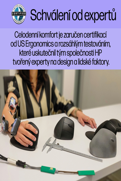 HP 920 Ergonomic Wireless Mouse: Right-hand, Vertical Design, 4000 DPI - 6H1A4AA