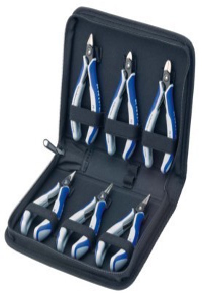 Jeu de pinces KNIPEX pour l'électronique et la mécanique fine, 6 pièces 00 20 16 P