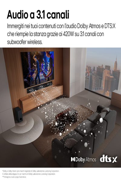 LG SG10TY 3.1 Channel Soundbar with 420W Output & Dolby Atmos - SG10TY
