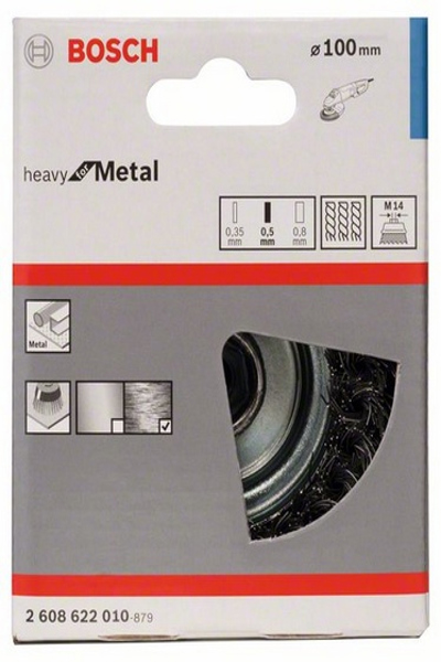 Bosch 2 608 622 010 - Cup brush - 1.4 cm - 10 cm - 0.5 mm - Metal - 8500 RPM