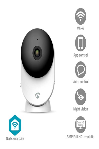 Nedis SmartLife Innenkamera| Wi-Fi| 3MP Full HD 1296p| Cloud Storage optional