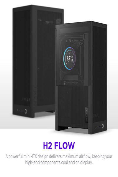 NZXT H2 Flow 2026 All Black MidiTower Mesh CC-H21FB-01 - Mini tower - ATX - CI-H21FB-01