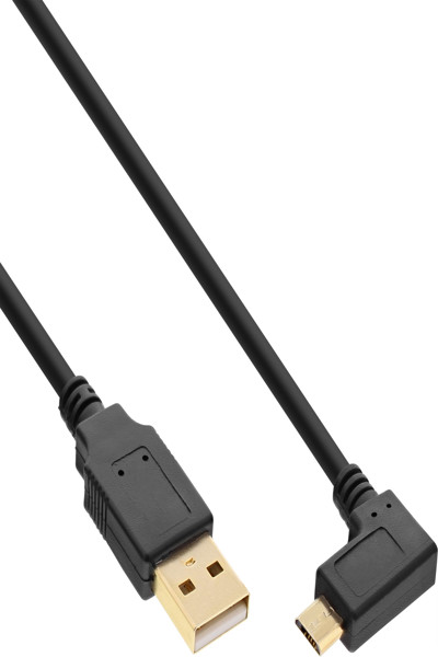Câble Micro USB 2.0 InLine USB Type A mâle / Micro-B mâle - coudé - noir - 0,5 m