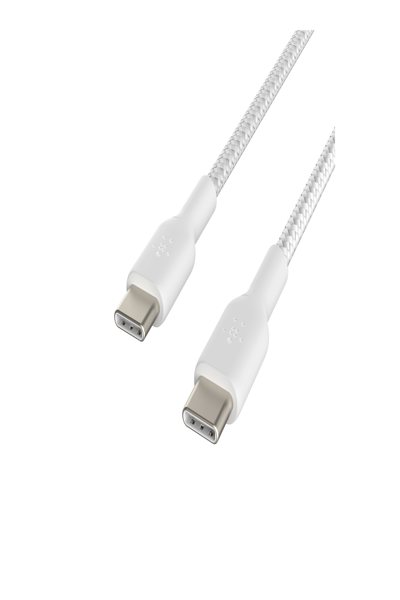 Belkin USB-C till flätad PVC-kabel 2m tvåpack - Digital anslutning - CAB004BT2MWH2PK