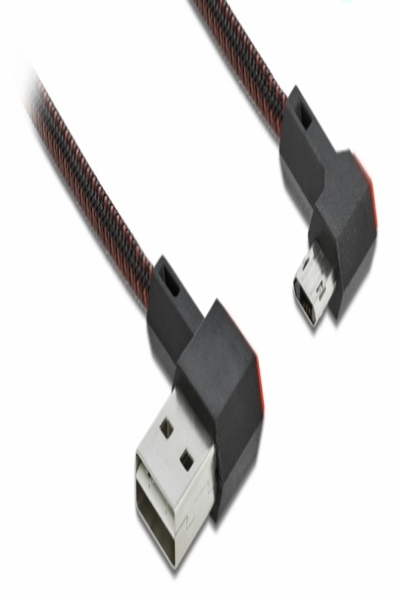 Delock Easy - USB cable - USB (M) left/right angled, reversible to Micro-USB Type B (M) left/right angled, reversible - 85271