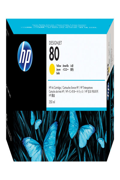 HP DesignJet 80 Ink Cartridge: Yellow, 350ml Original