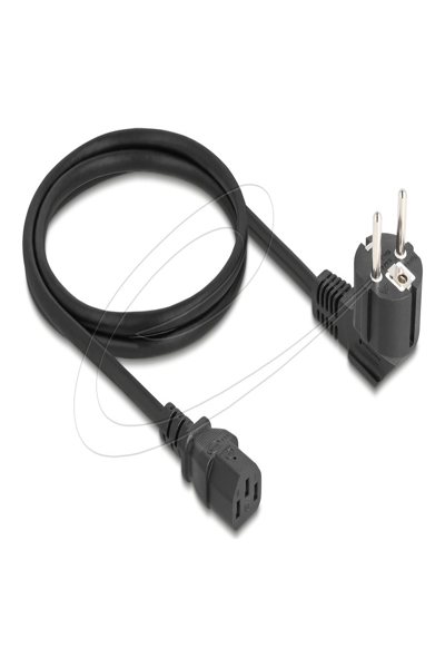 Delock Power Cable PC Schutzkontaktstecker CEE 7/7 90Â° angled C13 3 x 0 - 81299