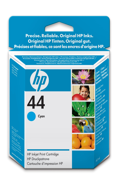 HP 44 Ink Cartridge: Cyan, 42ml Original