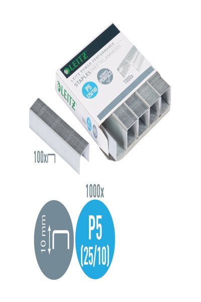 Esselte Leitz Power Performance P5 - Staples pack - 1 cm - 1000 staples - 60 pages - 25/10 - Steel