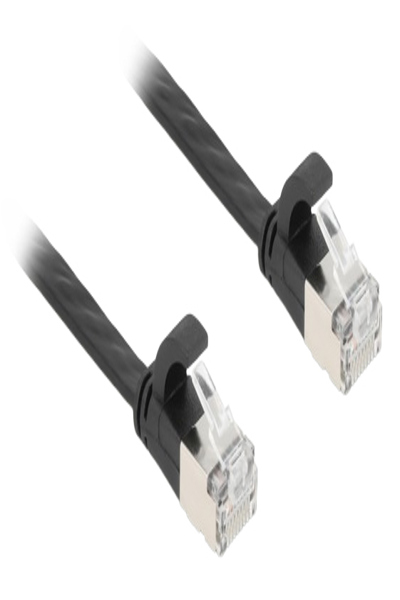 Delock RJ45 Flachband Patchkabel Stecker zu Cat.6a schwarz - Cable - Network - 81163