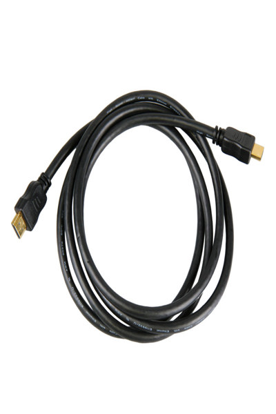 Câble HDMI haute vitesse en ligne avec Ethernet - M/M - noir - contacts dorés - 2 m