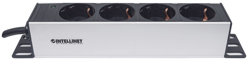 (10") 1U rackmontert 4-veis strømlist - 714020