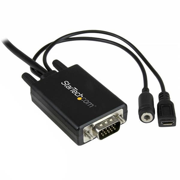 StarTech DisplayPort to VGA Adapter Cable with Audio - 10ft (3m) - 3 m - DisplayPort - VGA (D-Sub) - Male - Male - Straight - DP2VGAAMM3M