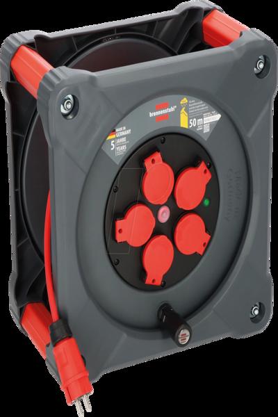Brennenstuhl 9201500210, Svart, Röd, Plast, 5 AC-uttag, Typ E / F, Rak, 50 m - 9201500210