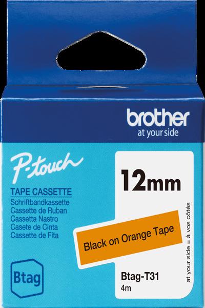 Brother BTAG-T31 - Svart på orange - BTAGT31