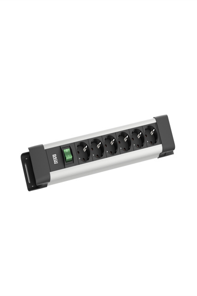 Bachmann CONNECTUS 6xCEE7/3 1xSchalter 2.0m CEE7/7 Grau - BM005905