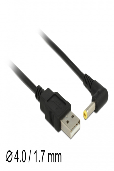 Delock USB-/strömkabel - USB (hane) till DC-uttag 4,0 x 1,7 mm (hane) vinklad - 85544