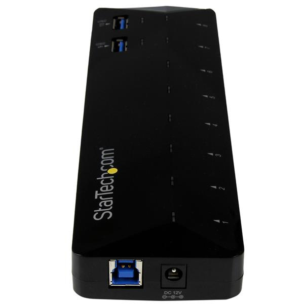 StarTech 10 Port USB 3.0 Hub with charging and sync port - 2 x 1.5A ports - Desktop hub and fast charging station - USB switch for sharing peripherals - 10 ports - ST103008U2C