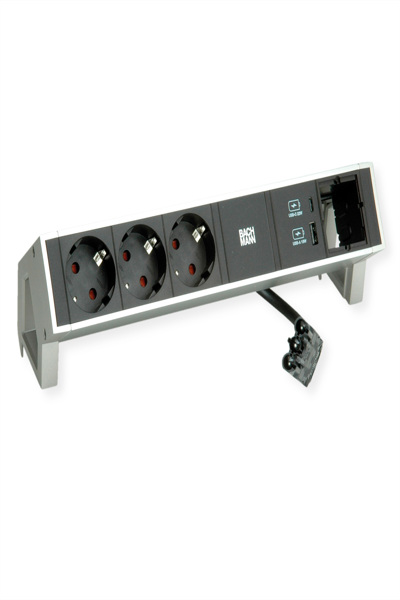 Bachmann DESK 2 3x CEE7/3 1x Chargeur USB 1x CM