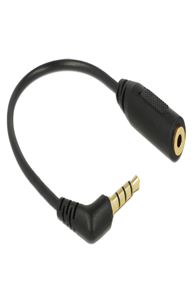Delock Headphones adapter - stereo micro jack female to 4-pole mini jack male angled - 65673